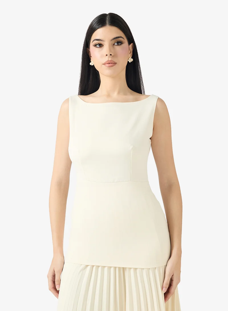 ELLA  Sleeveless Vest With Pleated Skirt for Women | Best Price UAE